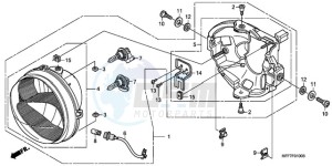 XL700VA9 UK - (E / ABS MKH SPC) drawing HEADLIGHT