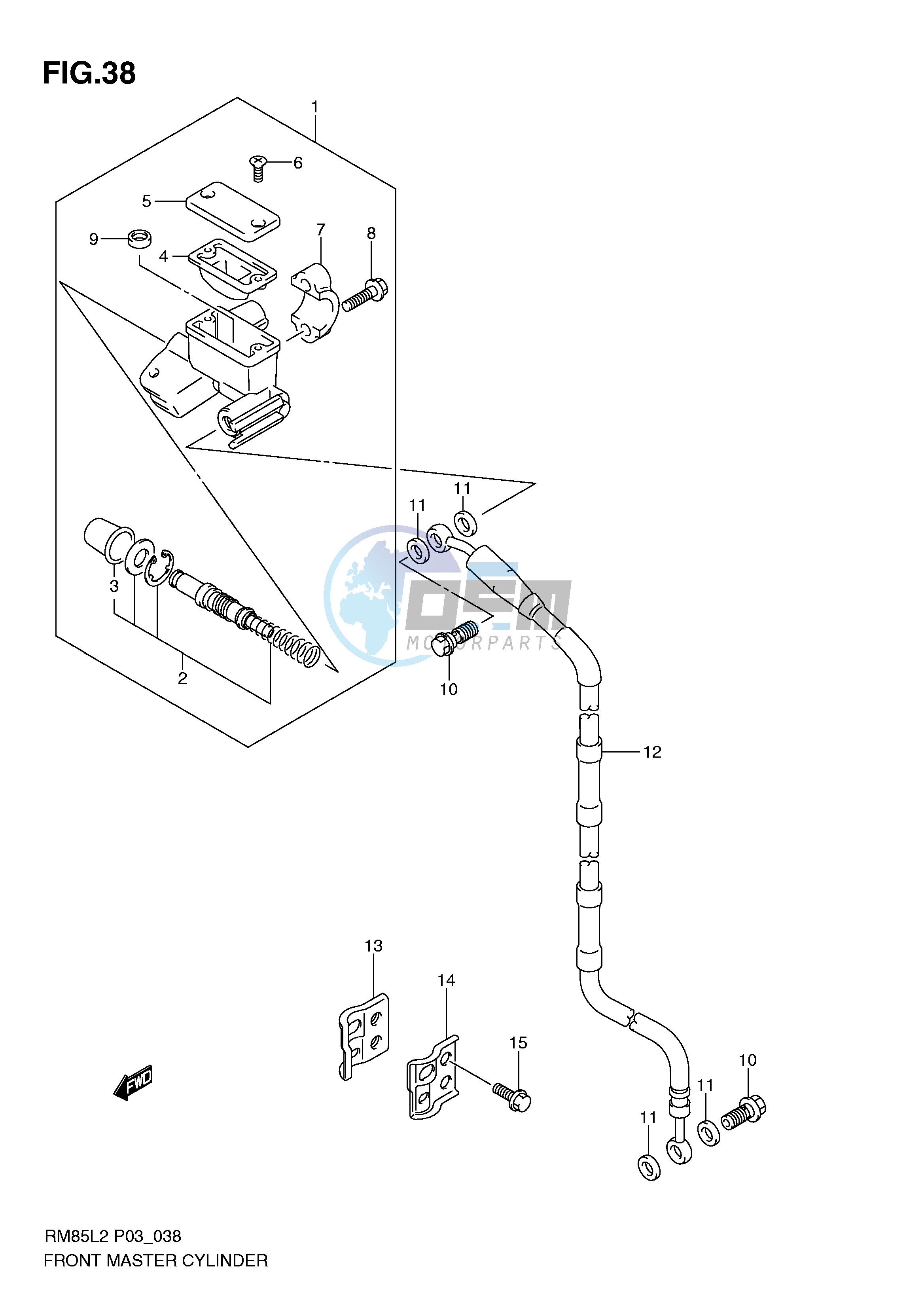 FRONT MASTER CYLINDER (RM85LL2 P03)