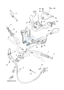 YPR250RA XMAX 250 ABS EVOLIS 250 ABS (2DLA 2DLA) drawing STEERING HANDLE & CABLE