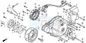 CM125C drawing LEFT CRANKCASE COVER/ GENERATOR