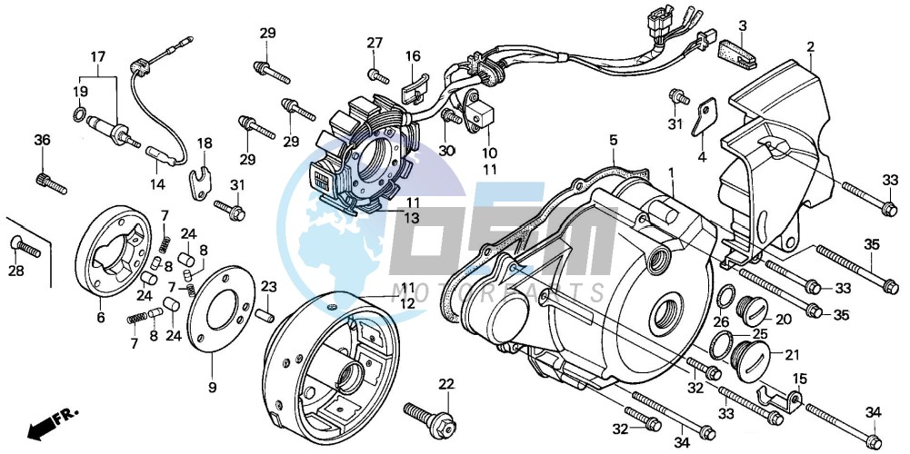 LEFT CRANKCASE COVER/ GENERATOR