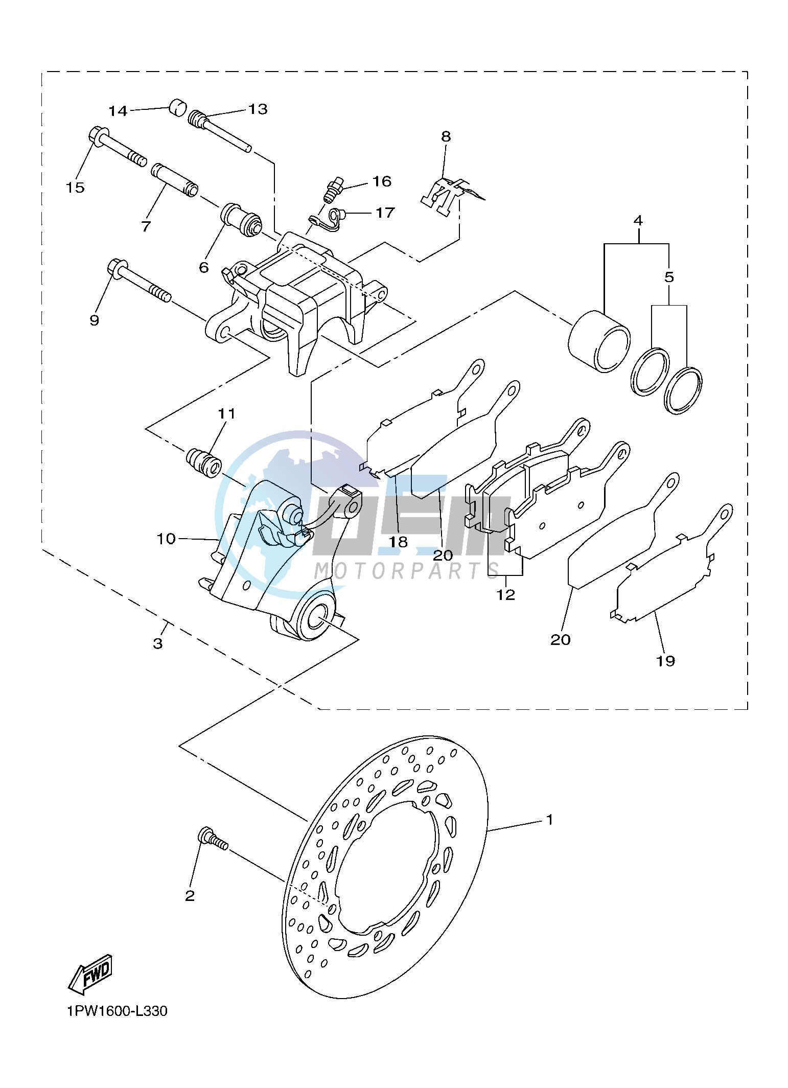 REAR BRAKE CALIPER