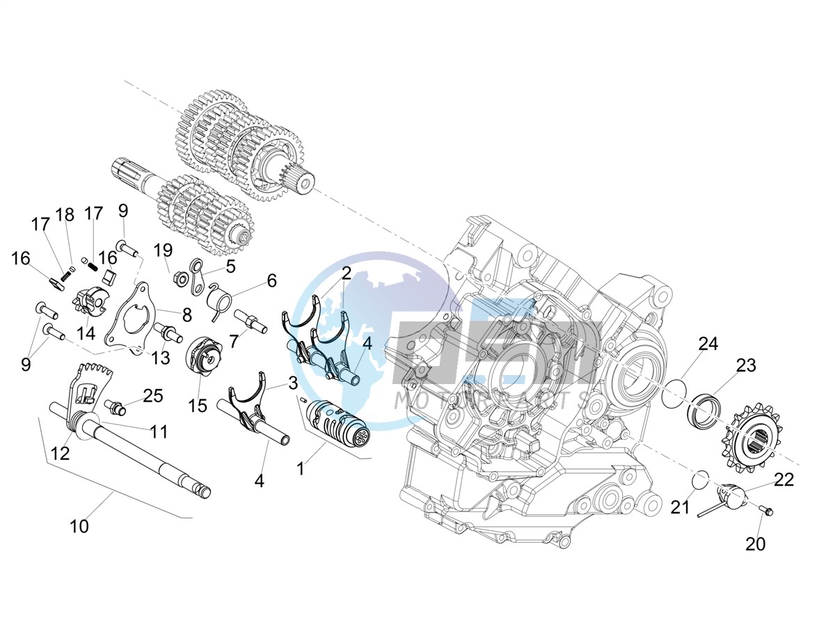 Gear box / Selector / Shift cam