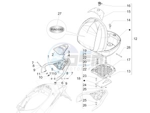 Liberty 150 4t 3v ie lem drawing Rear luggage rack