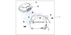 XL700V drawing 45L TOP BOX ANCHOR GREY METALLIC