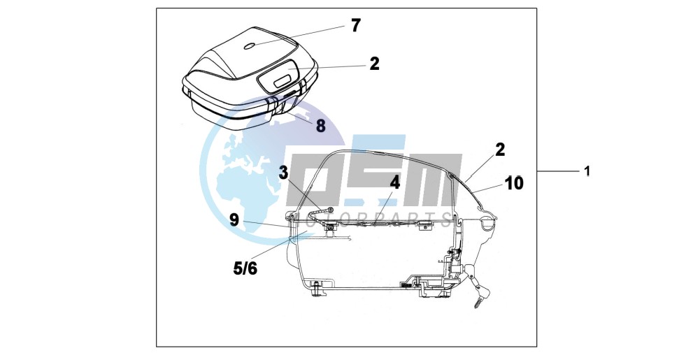 45L TOP BOX ANCHOR GREY METALLIC