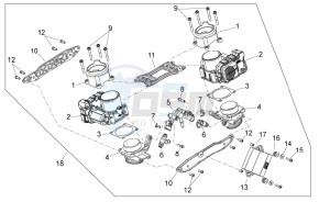 Shiver 750 drawing Throttle body