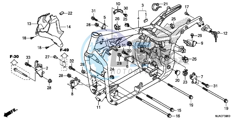 FRAME BODY (VT750CS/ C2B/ C2S/ C)