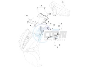 Liberty 50 iGet 4T 3V 25kmh (EMEA) drawing Front headlamps - Turn signal lamps