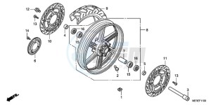 CBF600N9 France - (F / CMF) drawing FRONT WHEEL