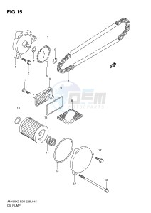 AN400 (E3-E28) Burgman drawing OIL PUMP