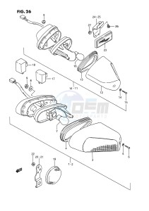 GSX1100 (E2) drawing TURN SIGNAL LAMP