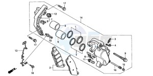 VT750CD3 drawing FRONT BRAKE CALIPER