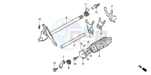 NSR75 drawing SHIFT DRUM/SHIFT FORK