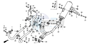 RVF750R drawing EXHAUST MUFFLER