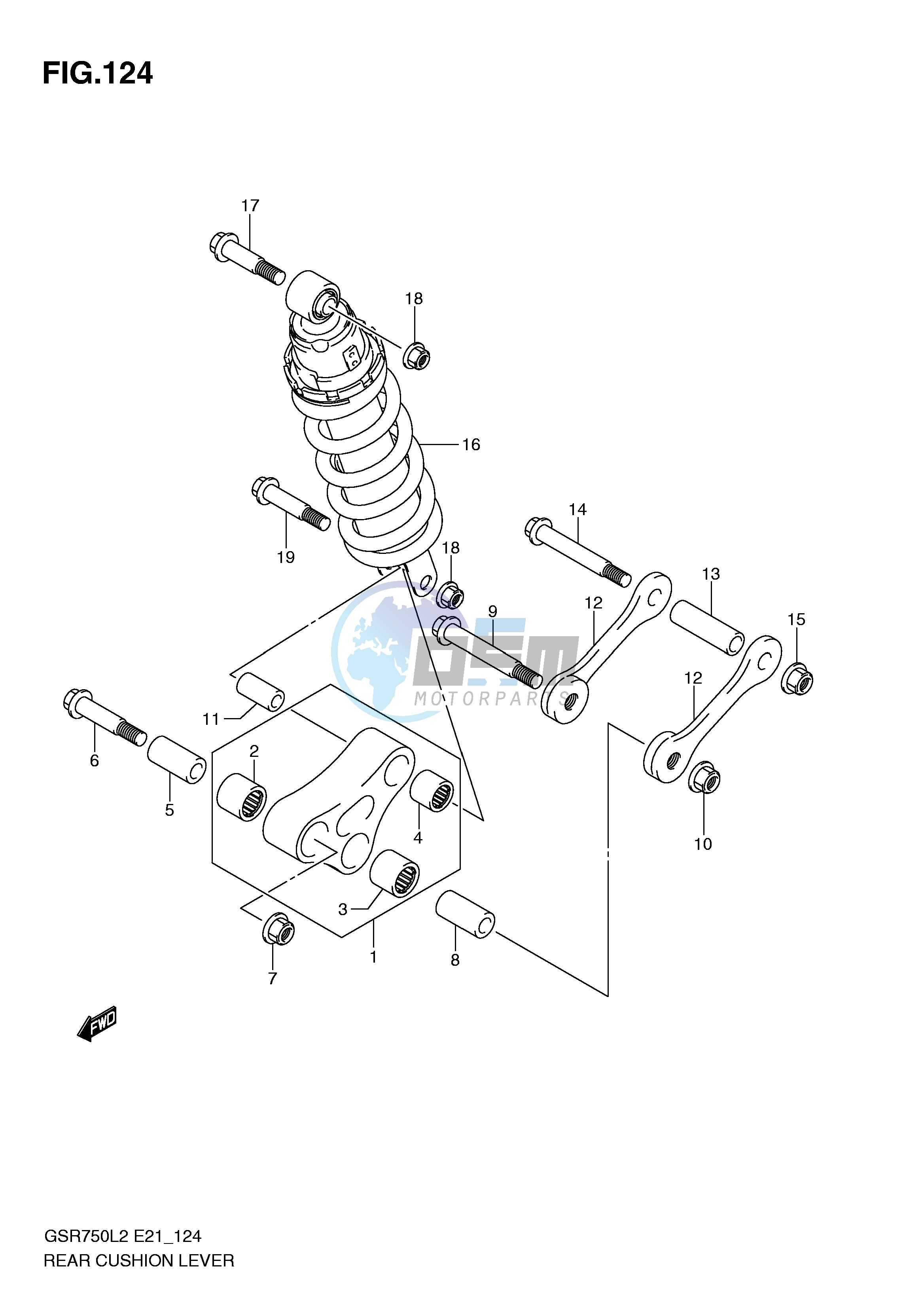 REAR CUSHION LEVER (GSR750AL2 E24)