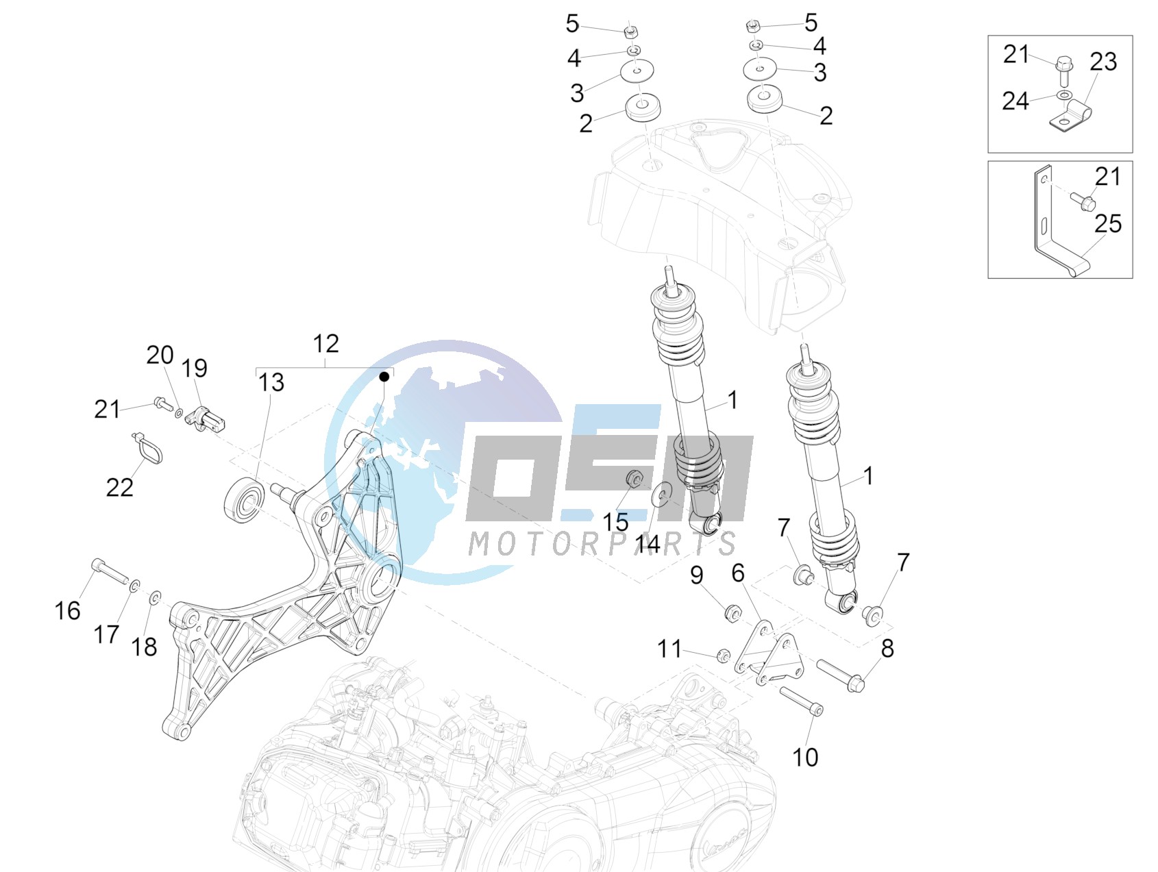 Rear suspension - Shock absorber/s