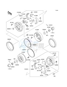 KAF 620 A6 [MULE 2510 4X4] (A6) [MULE 2510 4X4] drawing FRONT HUBS_BRAKES