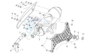 Scarabeo 125-200 e3 (eng. piaggio) drawing Exhaust unit