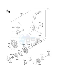 KX 125 L [KX125] (L2) [KX125] drawing KICKSTARTER MECHANISM