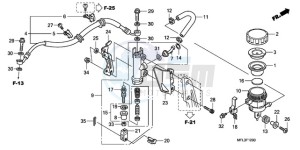 CBR1000RR9 UK - (E / MKH MME REP) drawing REAR BRAKE MASTER CYLINDER (CBR1000RR)