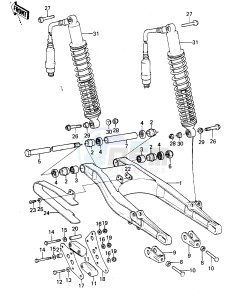 KLX 250 A [KLX250] (A1-A2) [KLX250] drawing SWING ARM_SHOCK ABSORBERS