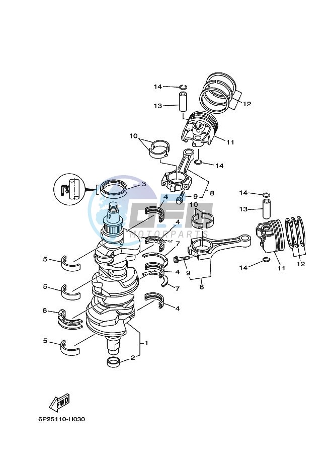 CRANKSHAFT--PISTON