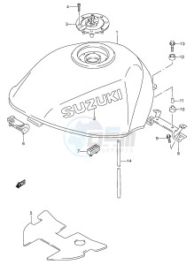 RF600R (E2) drawing FUEL TANK (MODEL V)