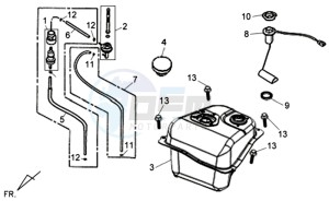 ALLO 50 drawing FUEL TANK - FUEL CUT