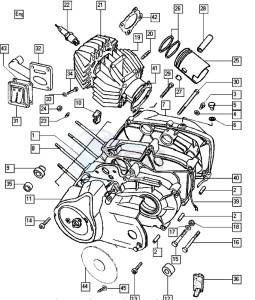 QUADRO_E-START_25-45kmh_K8-L0 50 K8-L0 drawing Crankcase