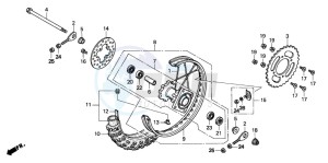 CR80RB drawing REAR WHEEL