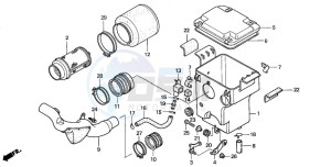 TRX350FM RANCHER 4X4 drawing AIR CLEANER