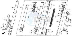 CR85R drawing FRONT FORK