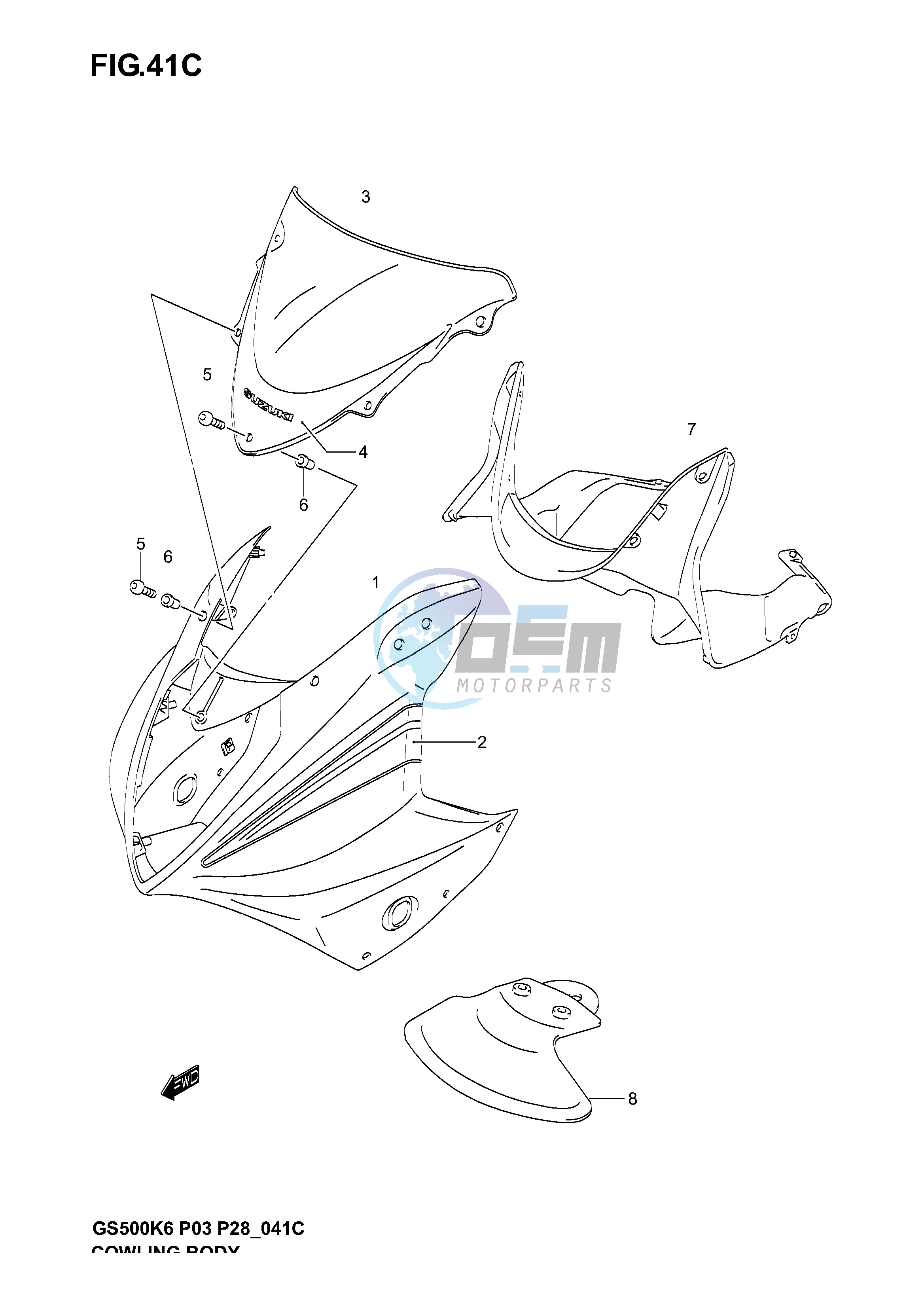 COWLING BODY (GS500FK6)