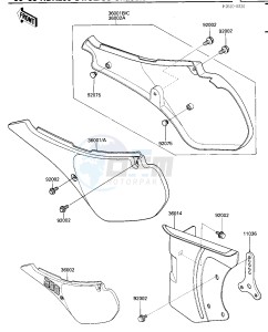 KDX 200 C [KDX200] (C1-C3) [KDX200] drawing SIDE COVERS_CHAIN COVER