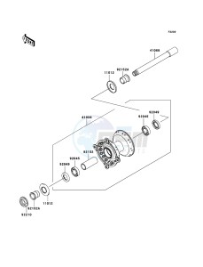 KX450F KX450D7F EU drawing Front Hub