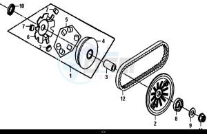 CROX 50 (25 KM/H) (AE05WA-NL) (E4) (L8-M1) drawing MOVABLE DRIVE FACE ASSY