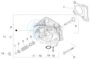 Fly 125 4t drawing Cylinder head - Valves