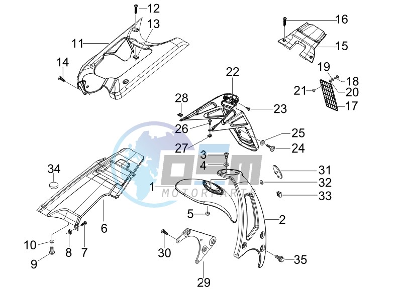 Rear cover - Splash guard