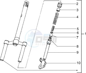 NTT 50 equel to Piaggio NRG mc1 drawing Front Fork