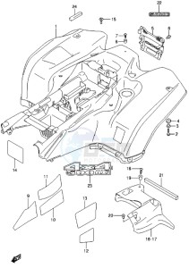 LT-A500X drawing REAR FENDER (LT-A500XL4 P17)