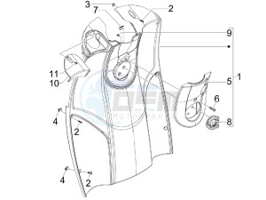 Carnaby 250 4t ie e3 drawing Front glove-box - Knee-guard panel