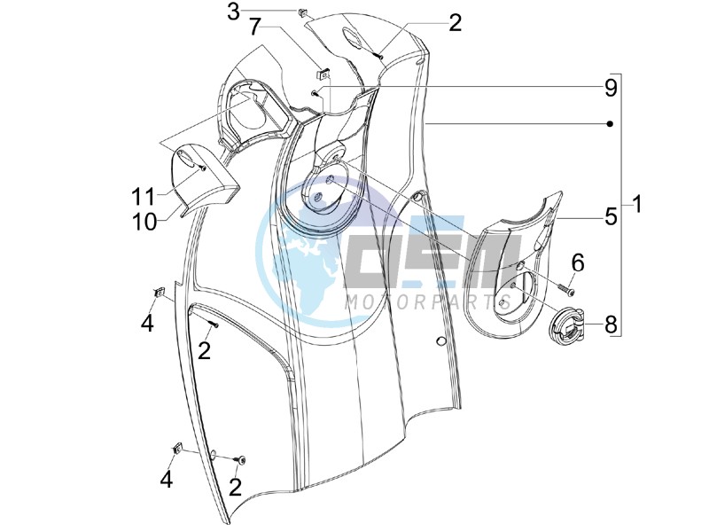 Front glove-box - Knee-guard panel