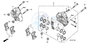 CB1000R9 Australia - (U) drawing FRONT BRAKE CALIPER (CB1000R)