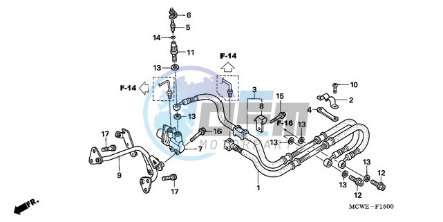 REAR BRAKE HOSE (VFR800)