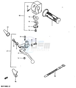 GSX1100 (Z-D) drawing LEFT HANDLE SWITCH (MODEL D)