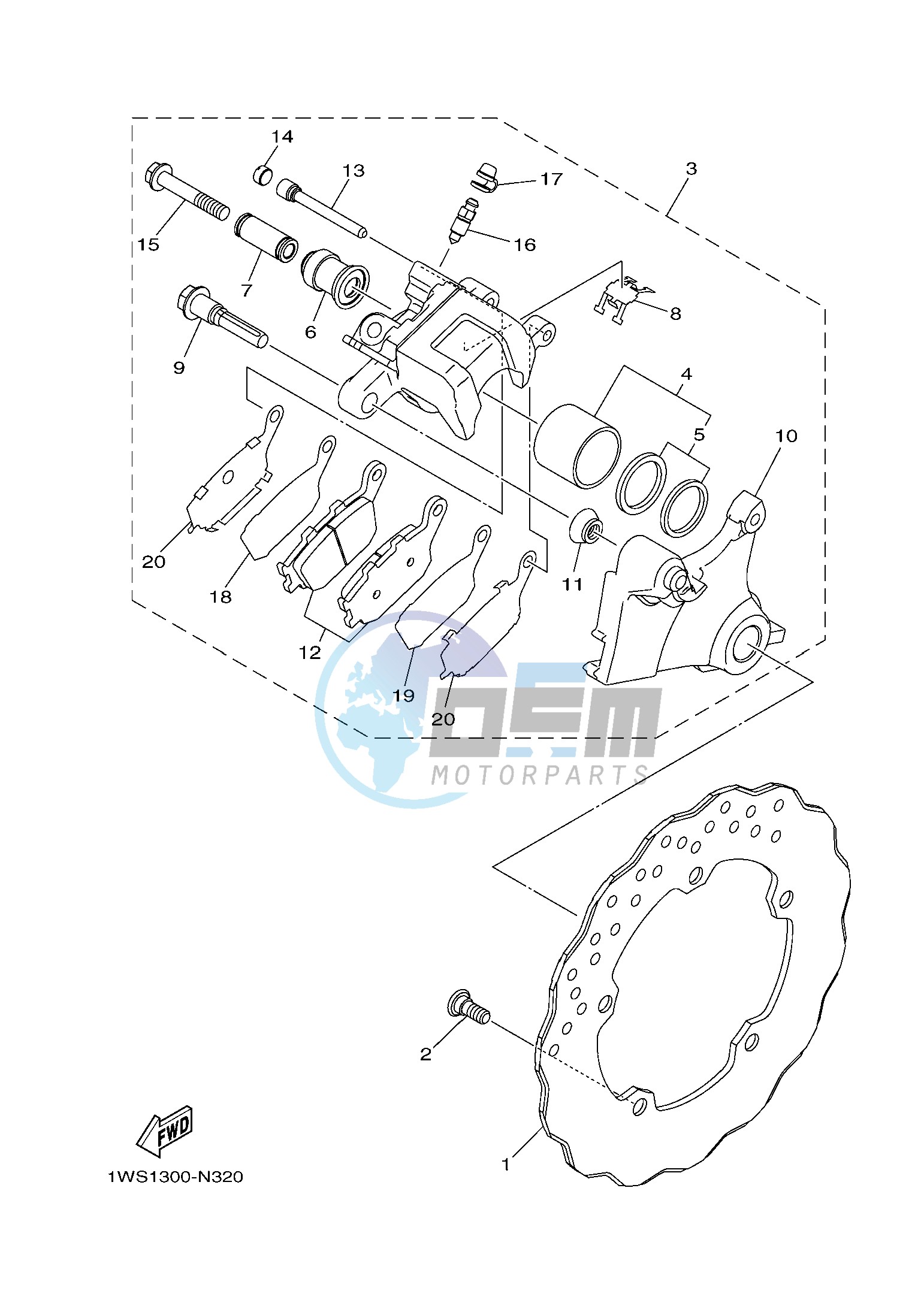 REAR BRAKE CALIPER