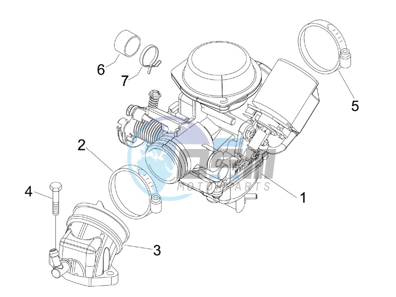 Carburettor assembly - Union pipe