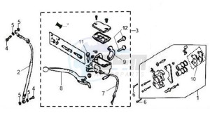 XS-125-K drawing BRAKE CALIPER FOR / BRAKE LEVER / BRAKE LINES