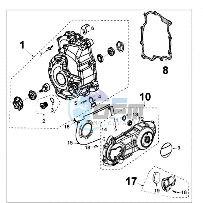 CRANKCASE COVER FOR 19554